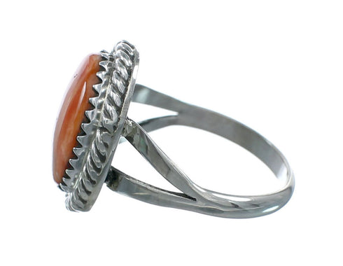 Oyster Shell Sterling Silver Native American Ring Size 7-1/2 JX131087